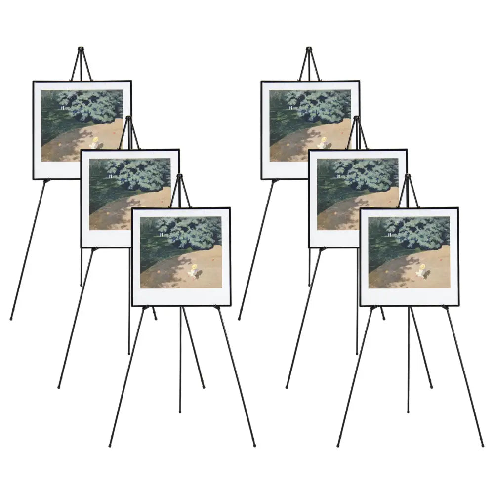 166 CM Metal Easel Stand Set 6-Pack-Black - Black - Art Easels