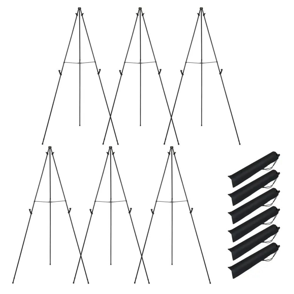 166 CM Metal Easel Stand Set 6-Pack-Black - Black - Art Easels