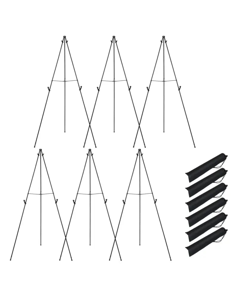 166 CM Metal Easel Stand Set 6-Pack-Black - Black - Art Easels
