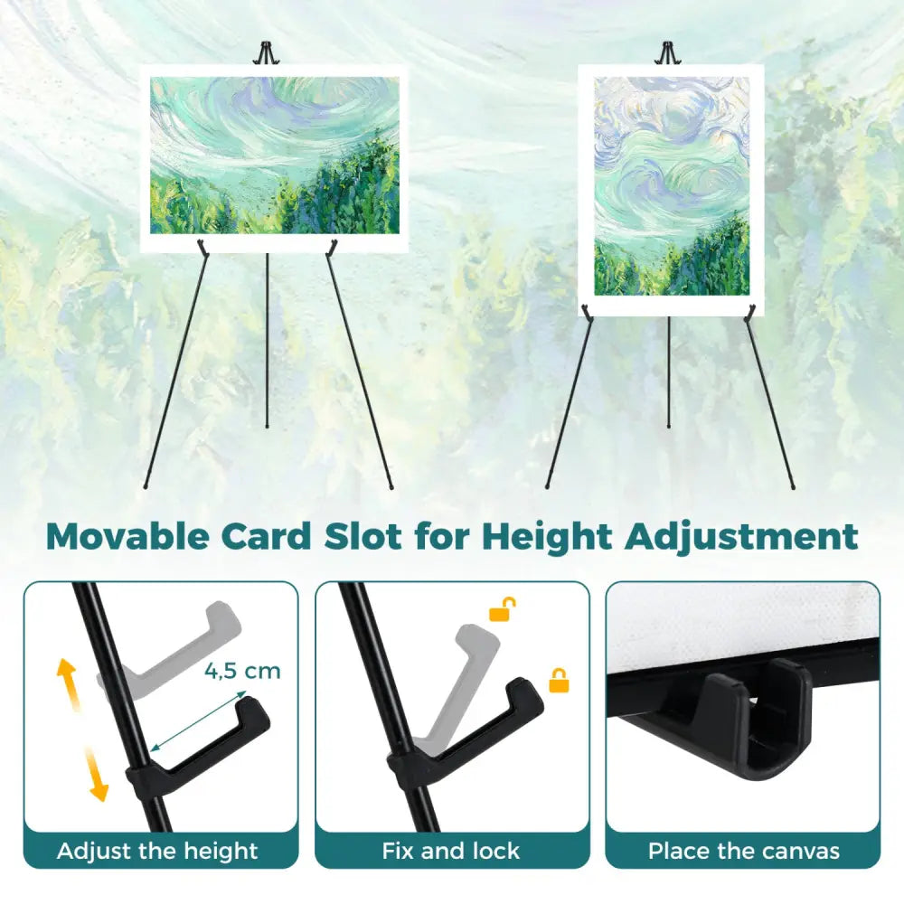 166 CM Metal Easel Stand Set 6-Pack-Black - Black - Art Easels