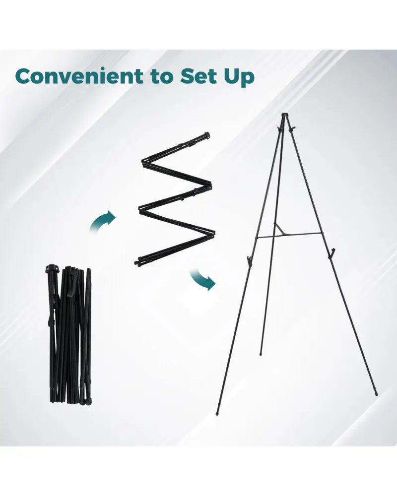 166 CM Metal Easel Stand Set 6-Pack-Black - Black - Art Easels