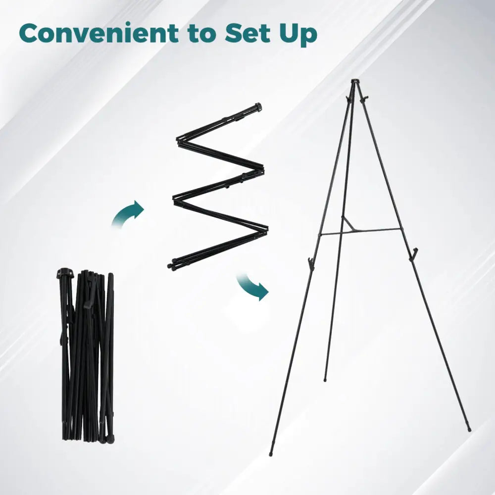 166 CM Metal Easel Stand Set 6-Pack-Black - Black - Art Easels