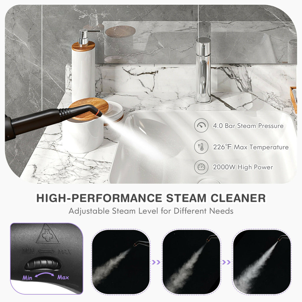 2000W Heavy Duty Multi-purpose Steam Cleaner Mop with Detachable Handheld Unit-Purple