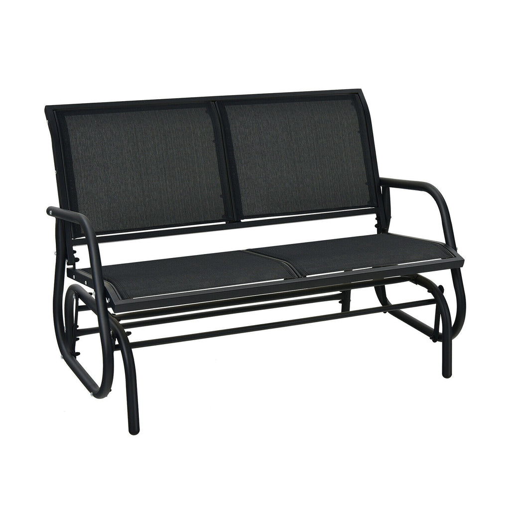 Chaise balançoire planeur causeuse 48 pouces à bascule salon de jardin – Noir