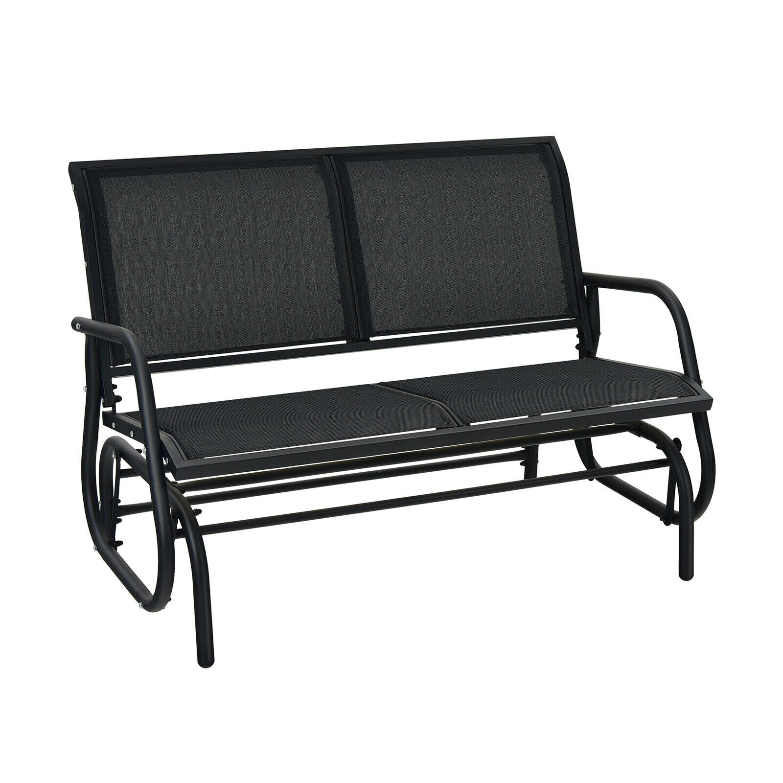 Chaise balançoire planeur causeuse 48 pouces à bascule salon de jardin – Noir