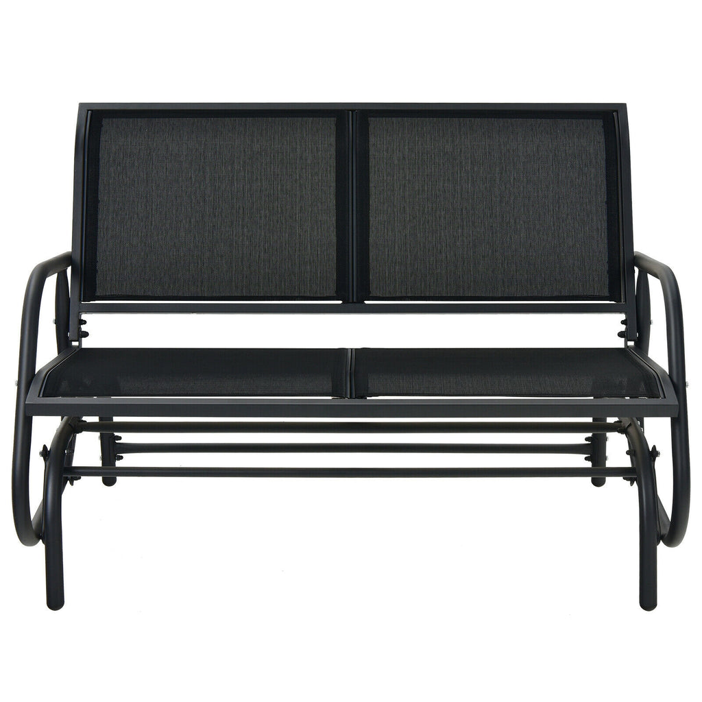 Chaise balançoire planeur causeuse 48 pouces à bascule salon de jardin – Noir