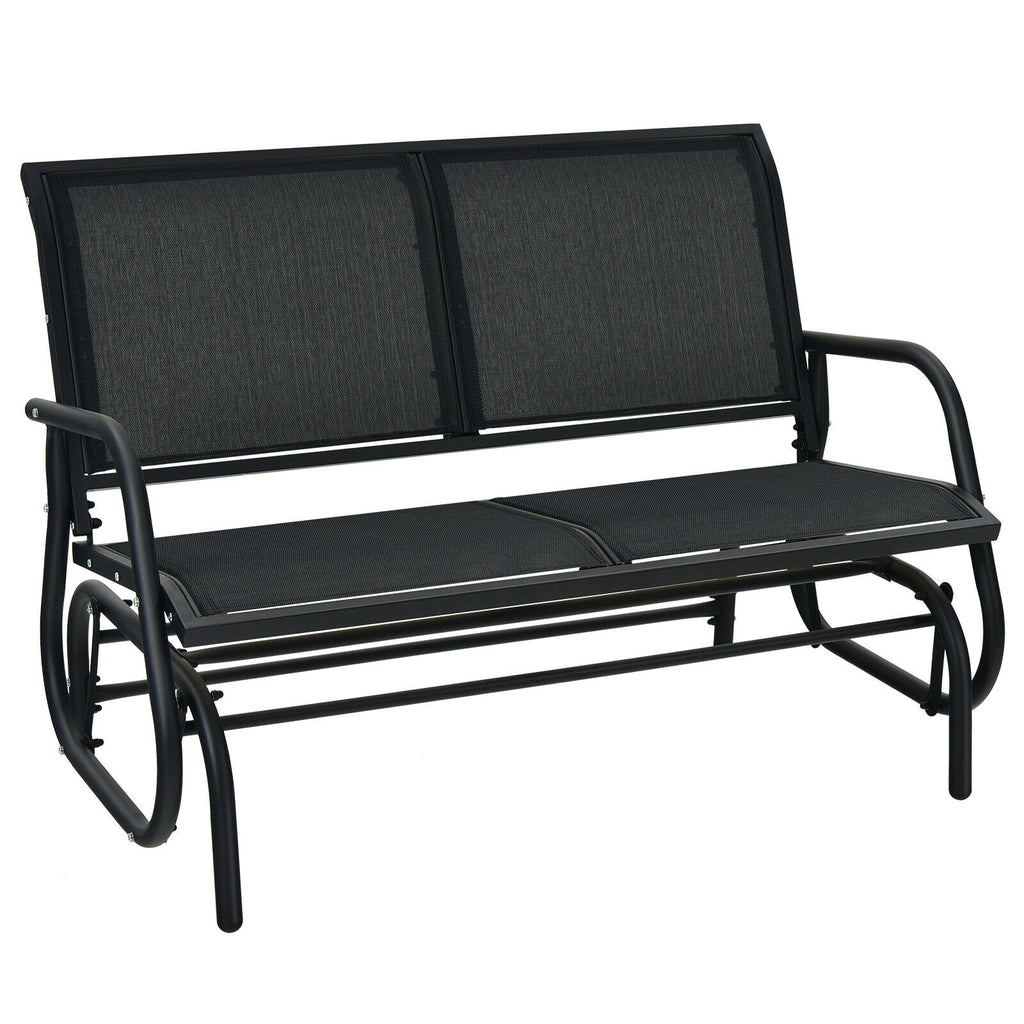 Chaise balançoire planeur causeuse 48 pouces à bascule salon de jardin – Noir