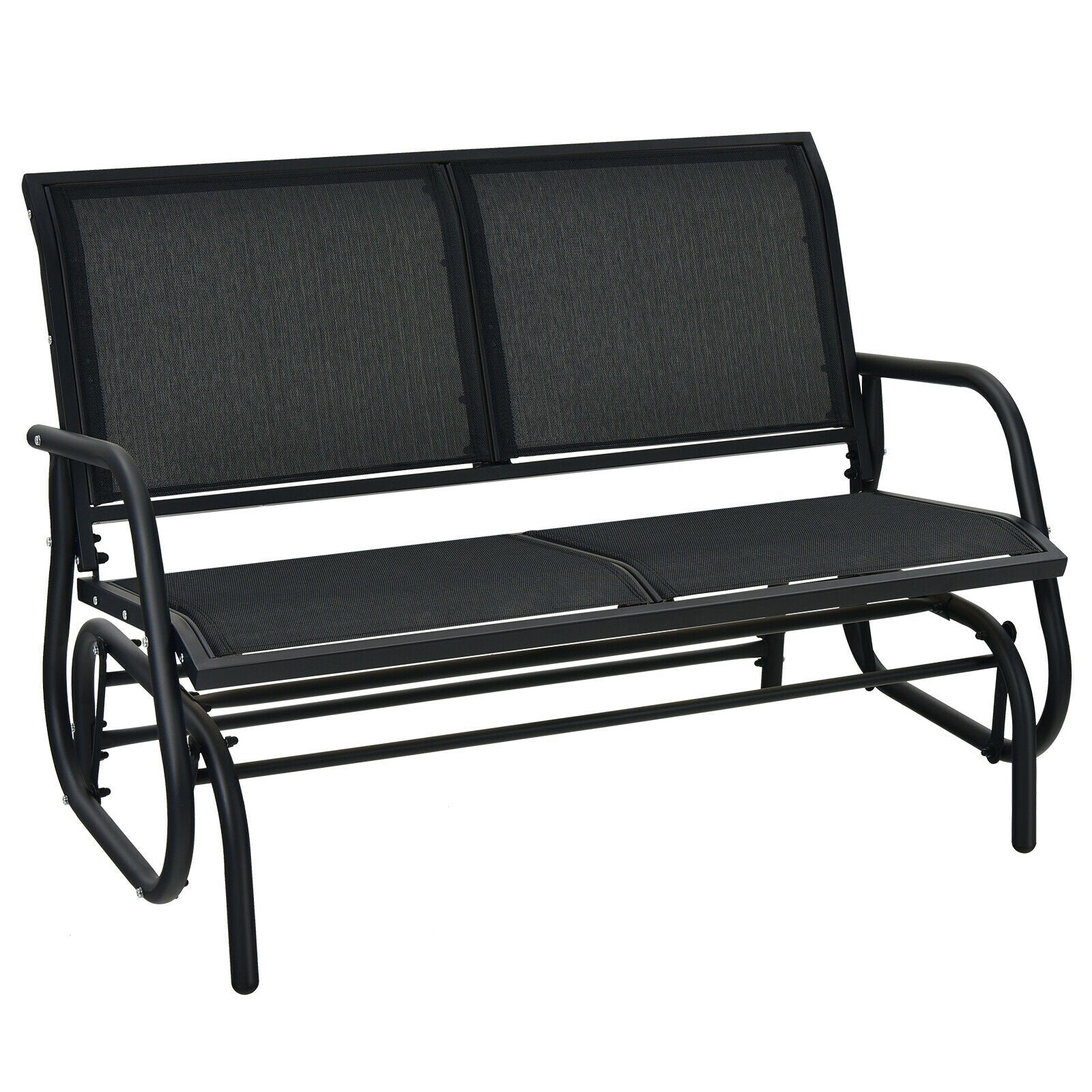 Chaise balançoire planeur causeuse 48 pouces à bascule salon de jardin – Noir