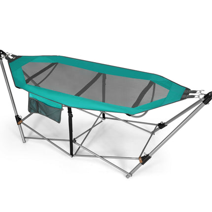 Portable Folding Hammock with Hammock Stand-Turquoise