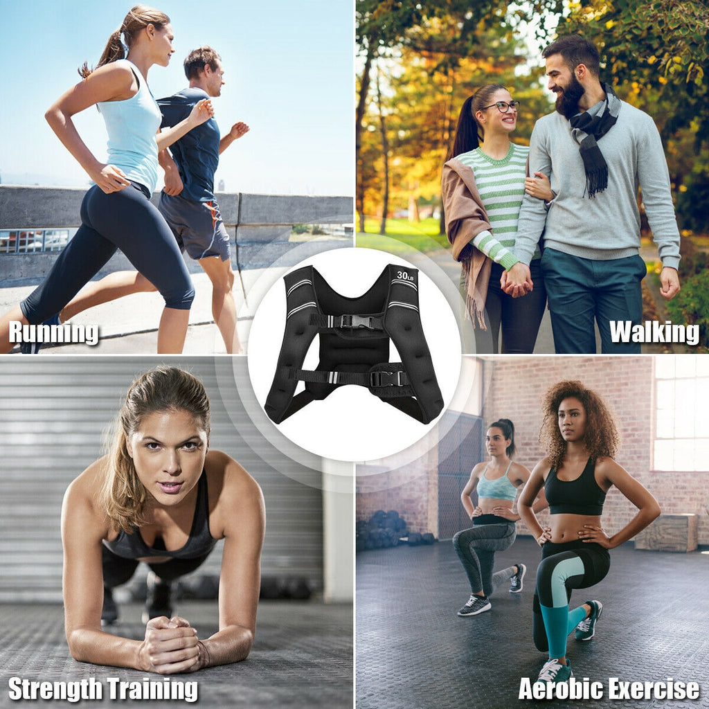 30 LBS Workout Weighted Vest with Mesh Bag Adjustable Buckle