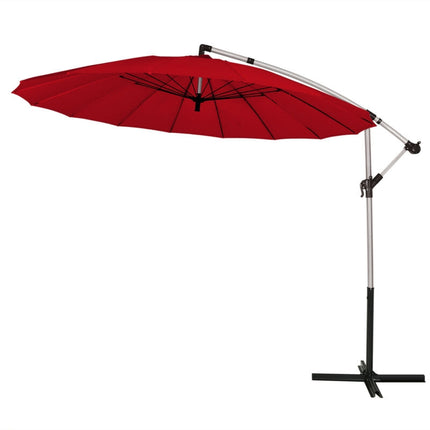 10 Feet Patio Offset Umbrella Market Hanging Umbrella for Backyard Poolside Lawn Garden-Burgundy