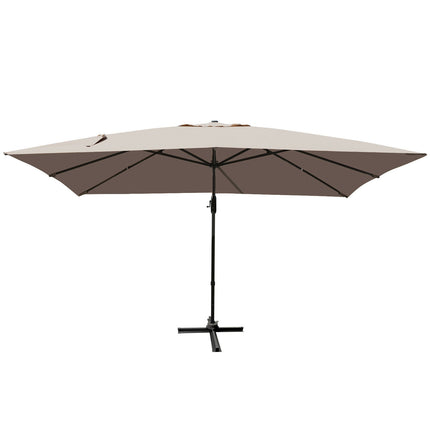 10 x13 Feet Rectangular Cantilever Umbrella with 360° Rotation Function-Coffee