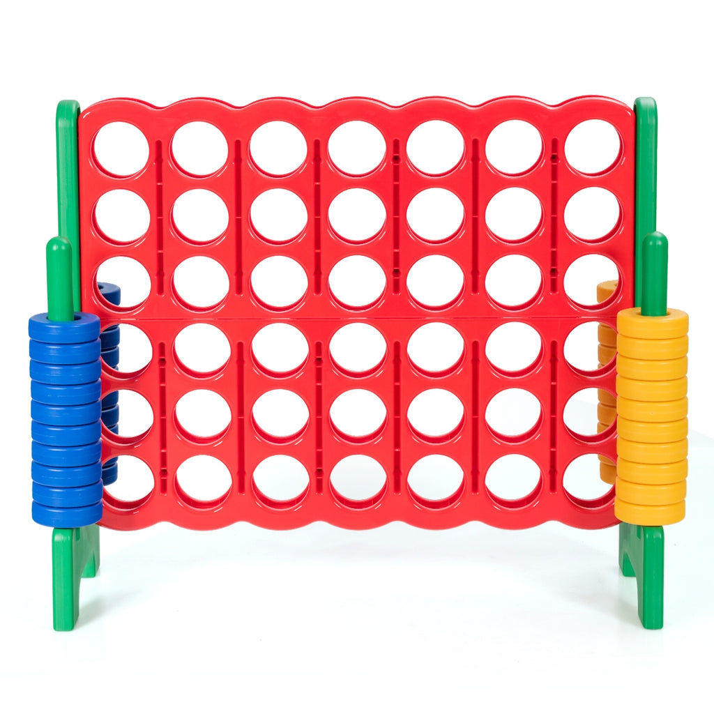 Jeu géant 4-en-ligne Jumbo avec 42 anneaux Jumbo et glissière à libération rapide - Vert