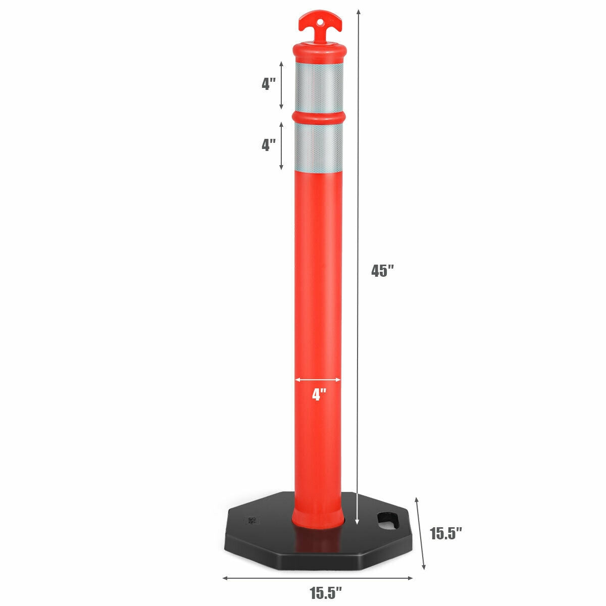 6 Pack 45 Inch Orange Traffic Delineator Post Cone