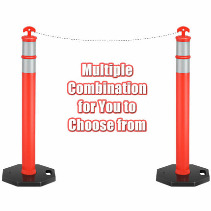 6 Pack 45 Inch Orange Traffic Delineator Post Cone