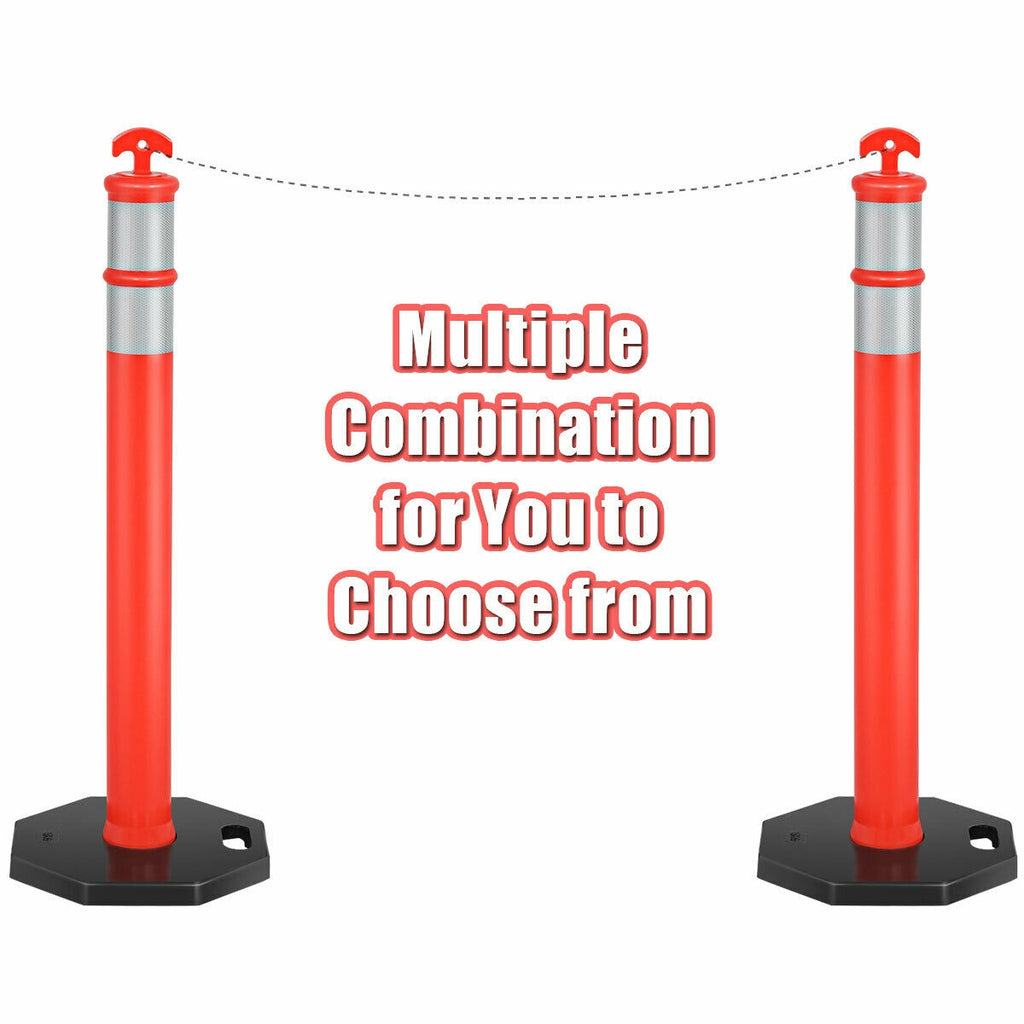 6 Pack 45 Inch Orange Traffic Delineator Post Cone