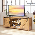 TV Stand Media Center Console Cabinet with Sliding Barn Door- Golden