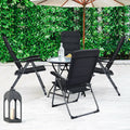 Lot de 4 chaises pliantes de patio avec dossier réglable - Noir
