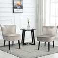 Set of 2 Armless Upholstered Leisure Accent Chair-Brown