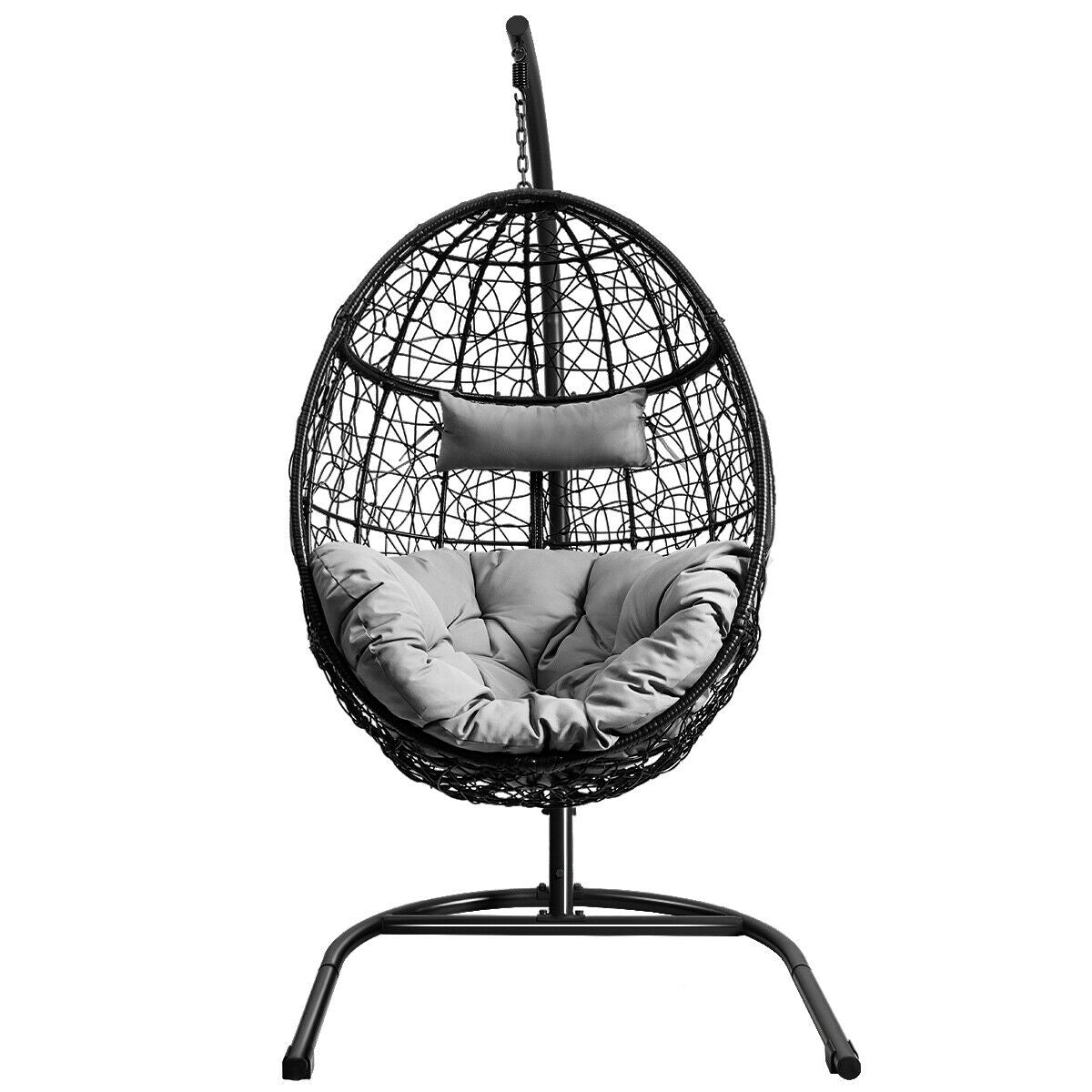 Chaise hamac suspendue avec support rembourré - Grise