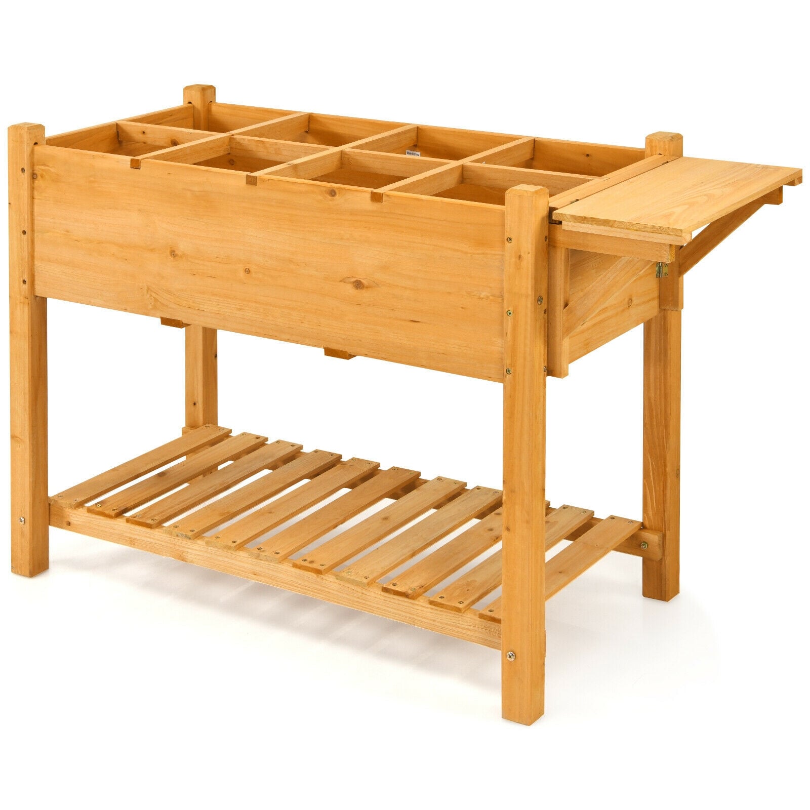 Kit de jardinière surélevée avec 8 grilles et plateau pliant