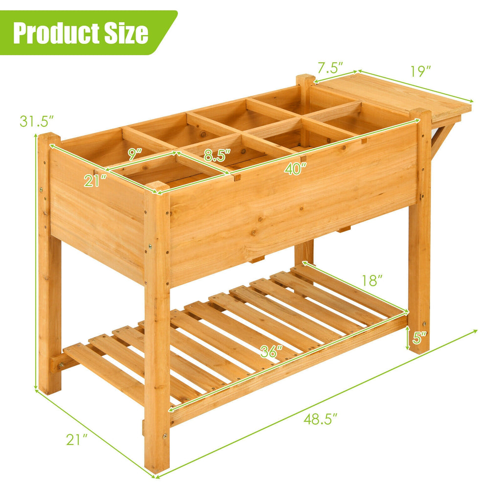 Kit de jardinière surélevée avec 8 grilles et plateau pliant