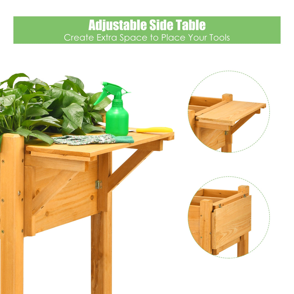 Kit de jardinière surélevée avec 8 grilles et plateau pliant