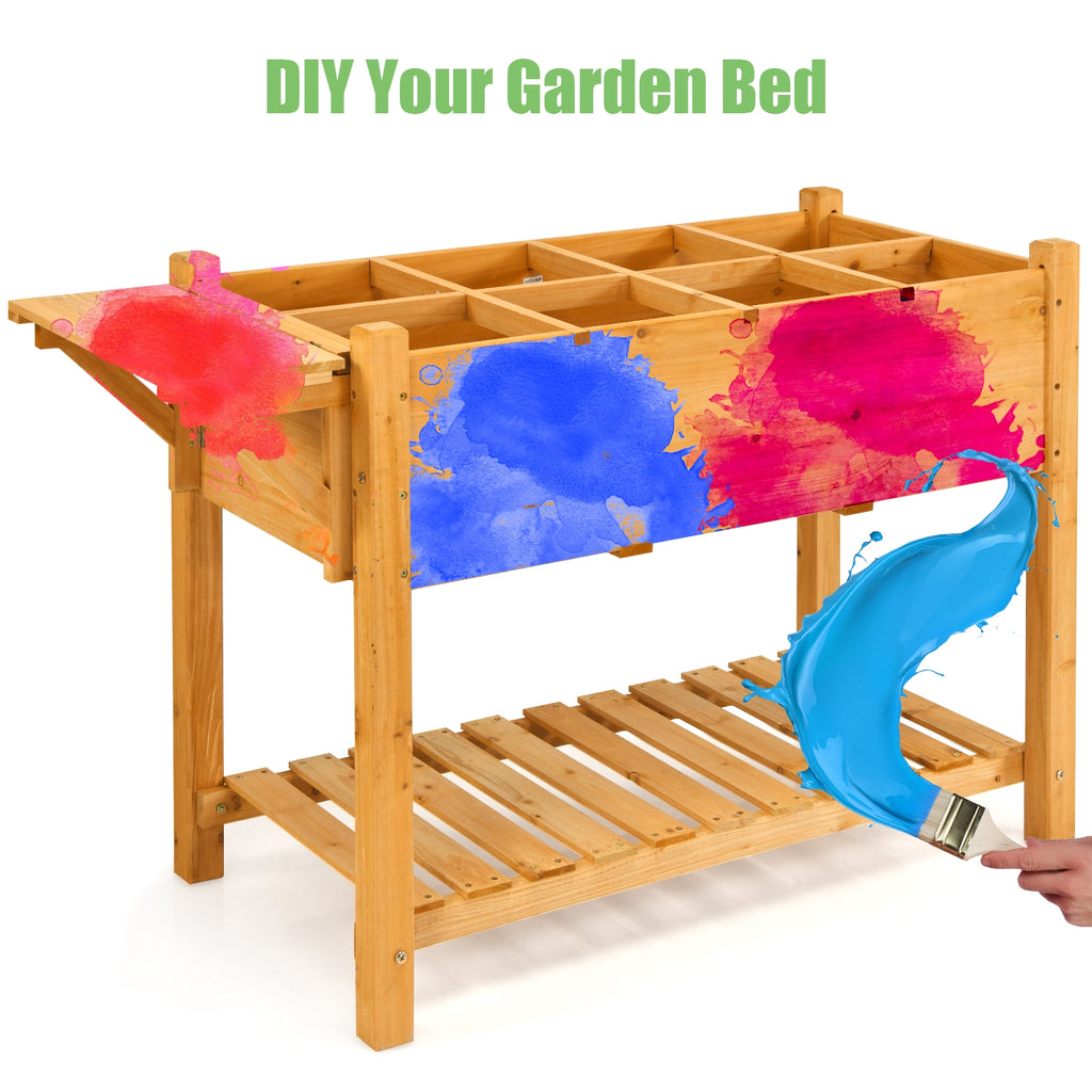Kit de jardinière surélevée avec 8 grilles et plateau pliant
