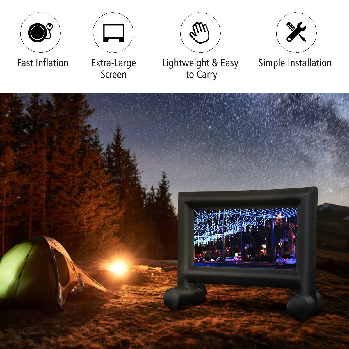 Inflatable Outdoor Movie Projector Screen with Blower-14'
