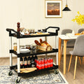 3-Shelf Utility Service Cart Aluminum Frame 490lbs Capacity with Casters