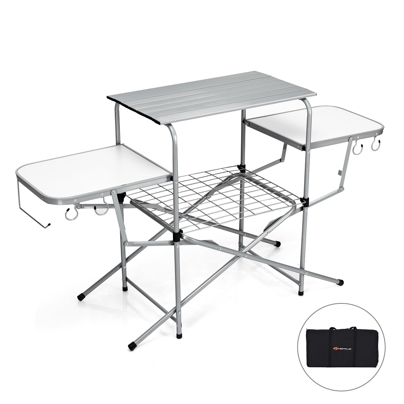 Table de cuisson pliable pour barbecue d'extérieur