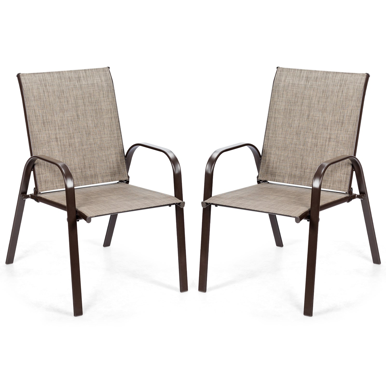 2 chaises de patio Chaises de salle à manger d'extérieur avec accoudoirs - Gris