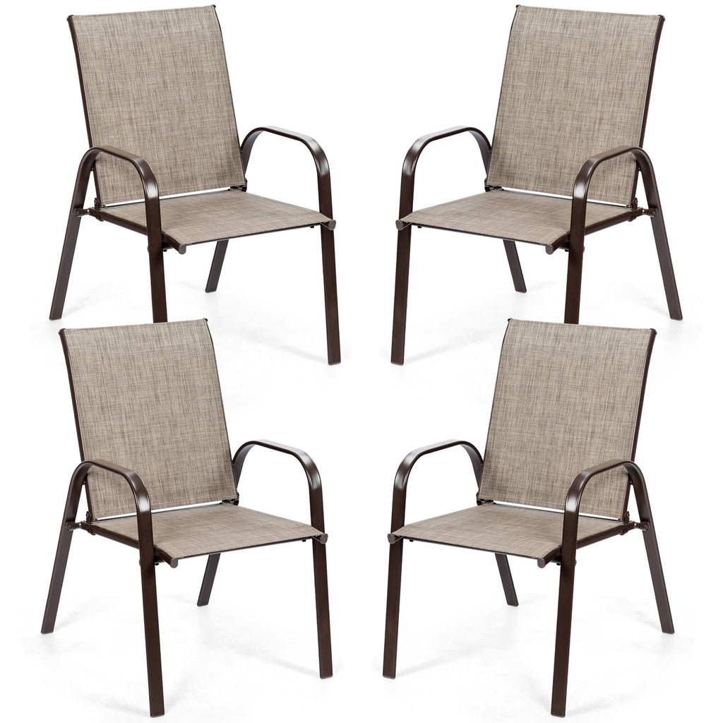 2 chaises de patio Chaises de salle à manger d'extérieur avec accoudoirs - Gris