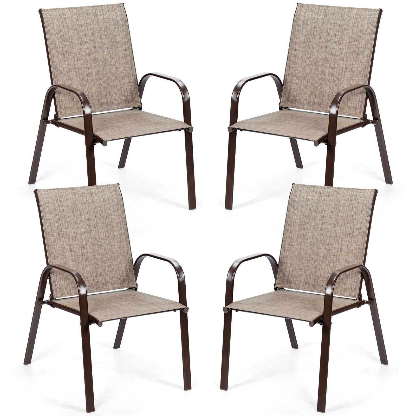 2 chaises de patio Chaises de salle à manger d'extérieur avec accoudoirs - Gris
