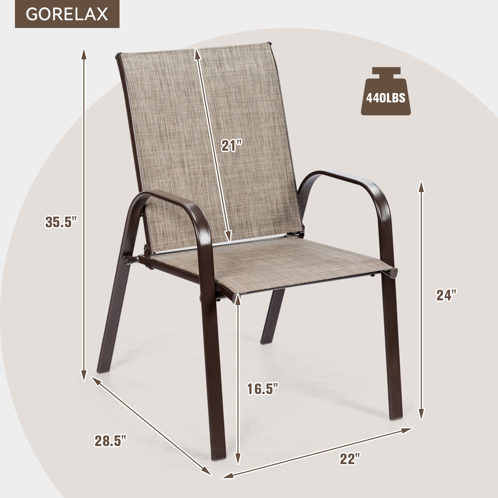 2 chaises de patio Chaises de salle à manger d'extérieur avec accoudoirs - Gris