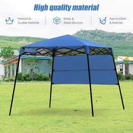 7 x 7 Feet Sland Adjustable Portable Canopy Tent with Backpack-Blue