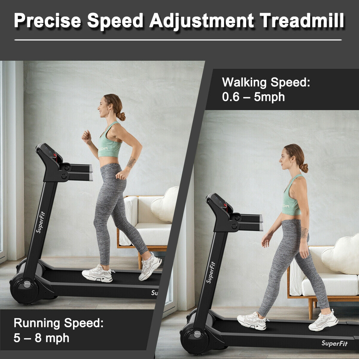 3HP Folding Electric Treadmill Running Machine-Silver