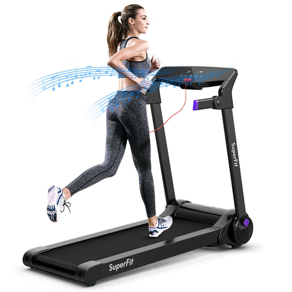 3HP Folding Electric Treadmill Running Machine-Purple