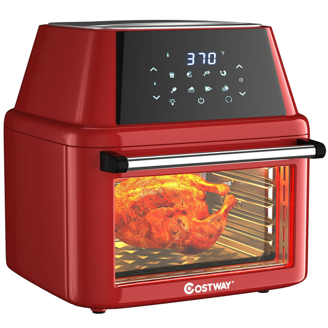 19 qt Multi-functional Air Fryer Oven 1800 W Dehydrator Rotisserie-Red