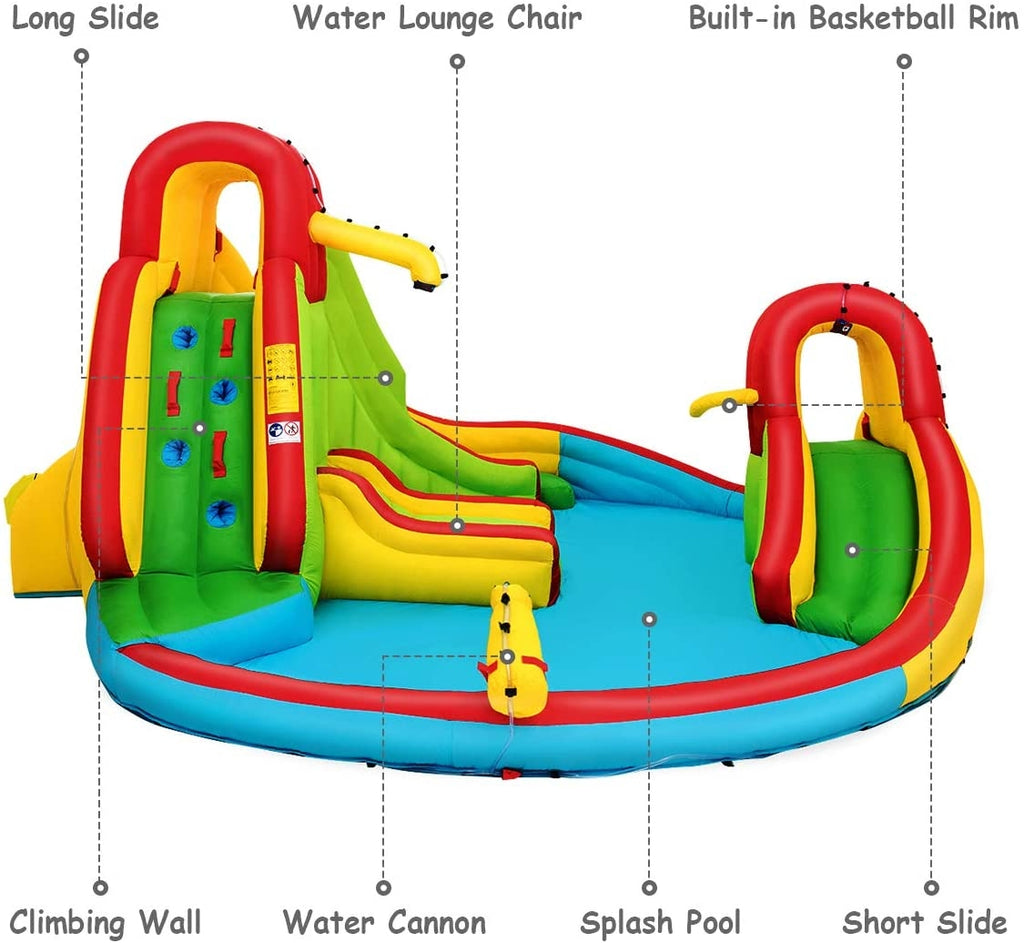 Kids Gift Parc aquatique gonflable avec toboggan et souffleur de 480 W
