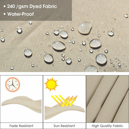 11 Feet Patio Offset Cantilever Umbrella 360° Rotation Aluminum Tilt-Beige
