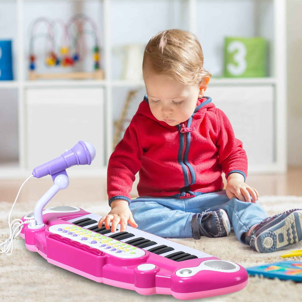 37 Key Electronic Keyboard Kids Toy Piano-Pink