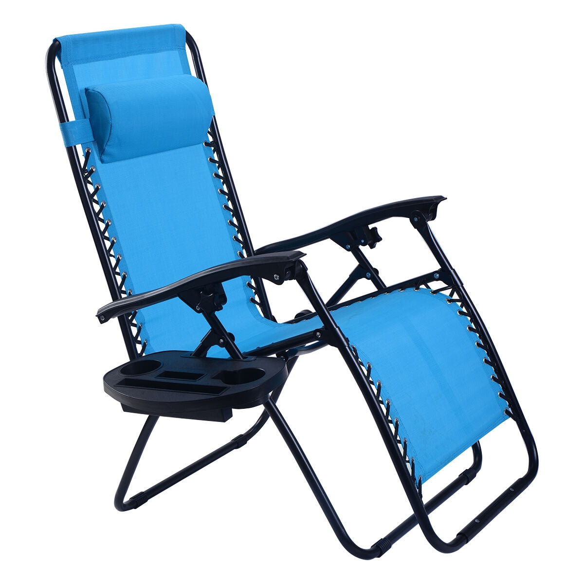Fauteuil inclinable pliant 2 pièces avec zéro gravité - Bleu