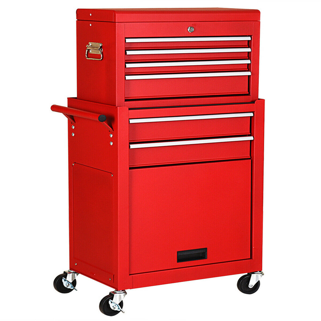 Servante d'atelier à roulettes - Rouge