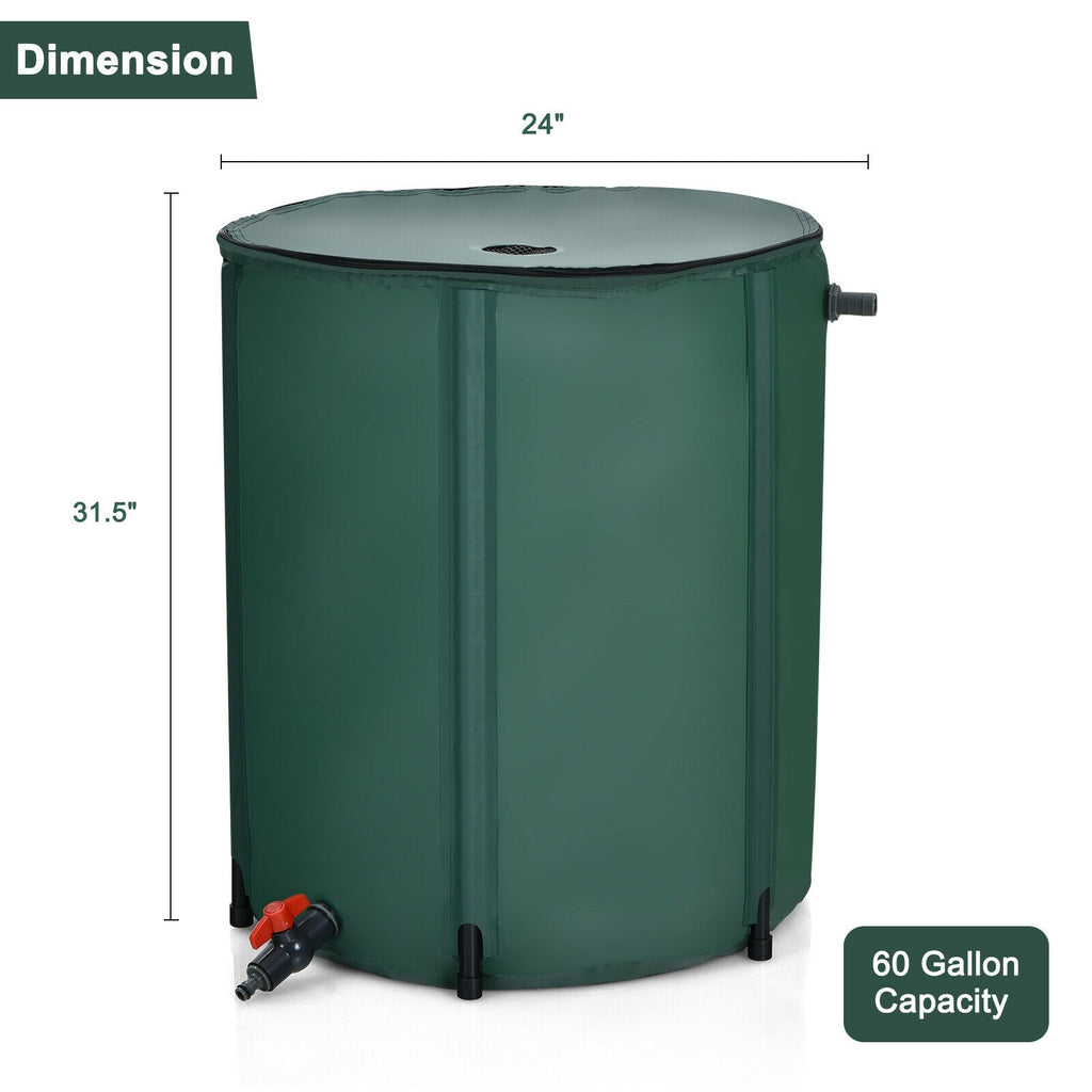Collecteur d'eau pliable de 60 gallons pour baril de pluie