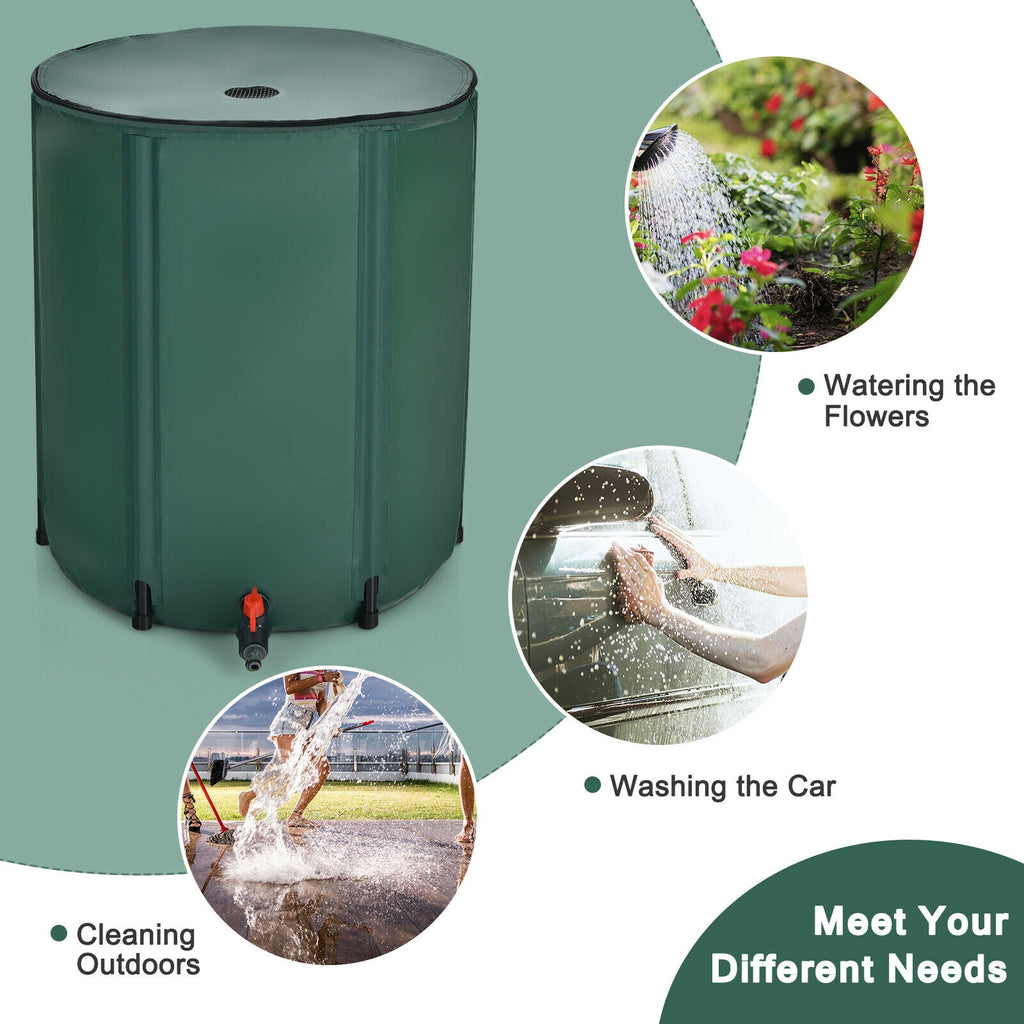 Collecteur d'eau pliable de 60 gallons pour baril de pluie