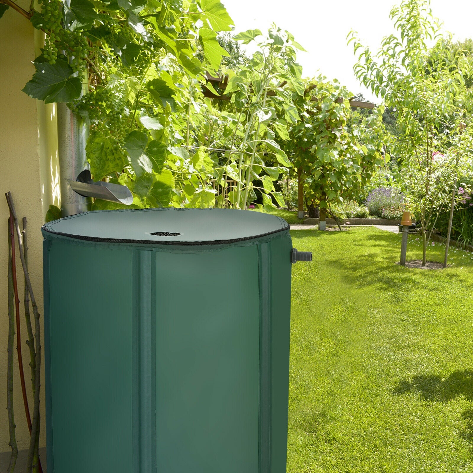 Collecteur d'eau pliable de 60 gallons pour baril de pluie