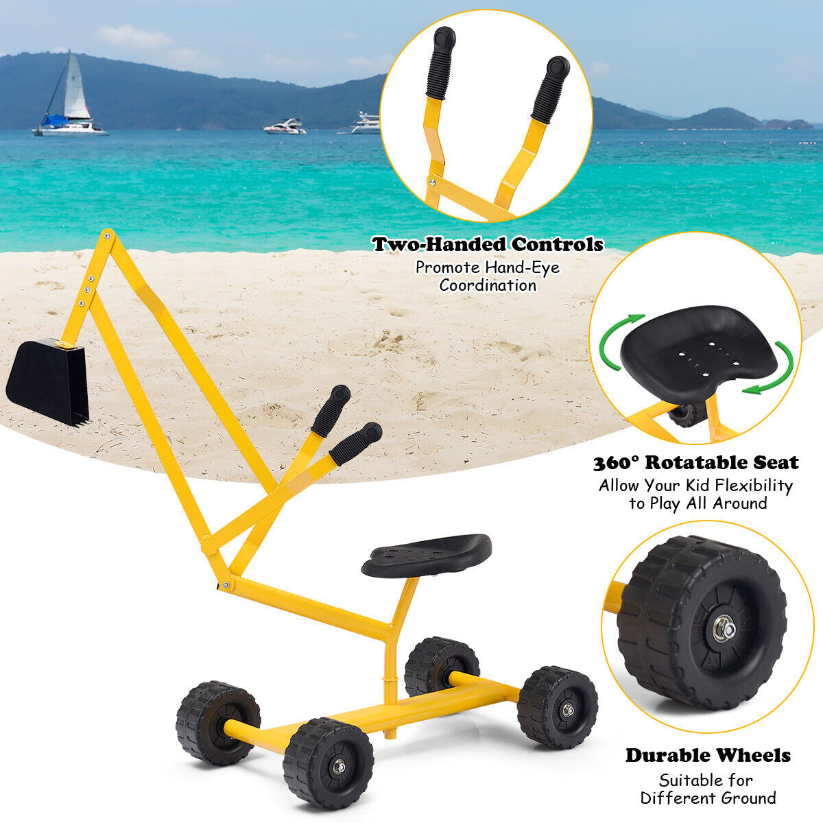 Excavatrice Manuelle Portée Robuste pour Enfants