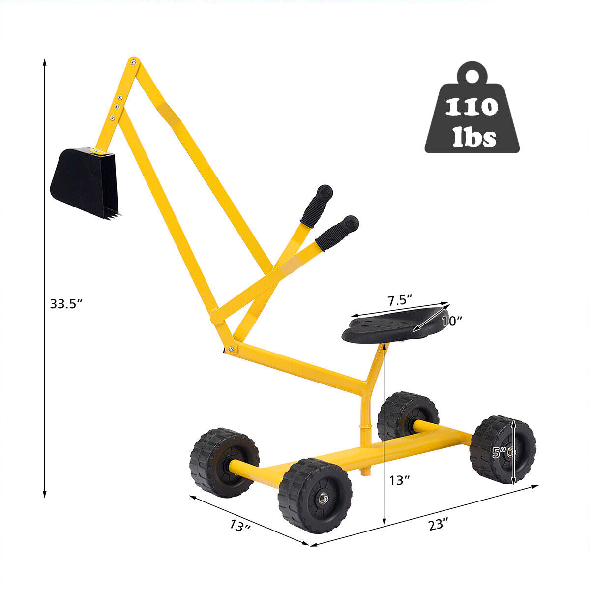 Excavatrice Manuelle Portée Robuste pour Enfants