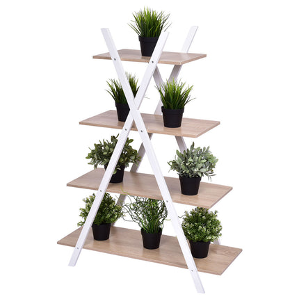 X-Shape 4-Tier Display Shelf Rack Potting Ladder